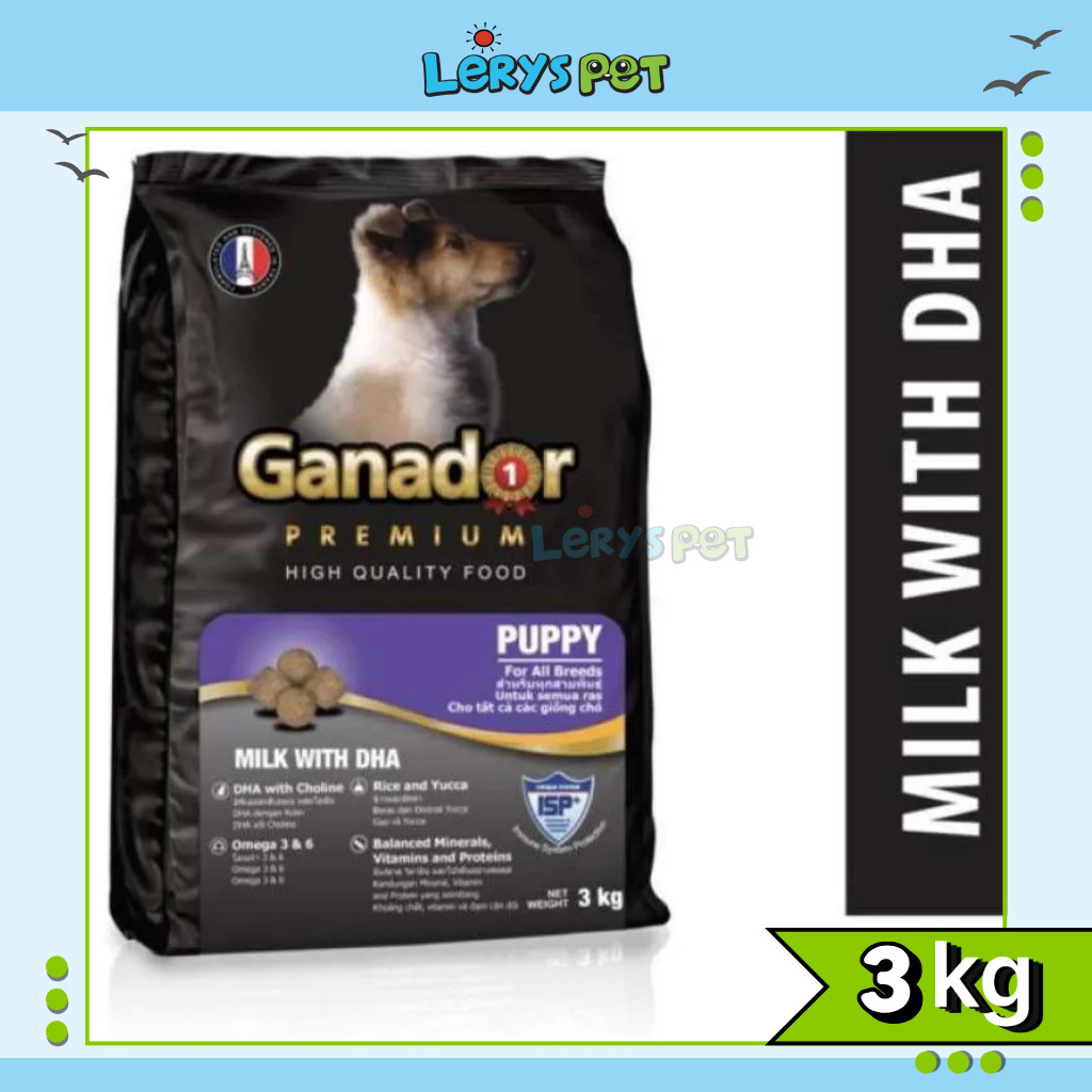 GANADOR PREMIUM PUPPY MILK WITH DHA 3KG – MAKANAN ANJING PUPPY Nutrisi All in 1 | Leryspets