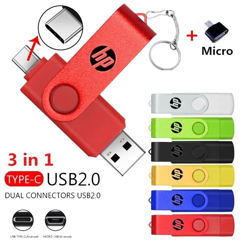 HP FLASHDISK OTG TYPE C USB 1TB/2TB FLASH DRIVE ULTRA DUAL USB 3.1 Flashdisk hp dan laptop