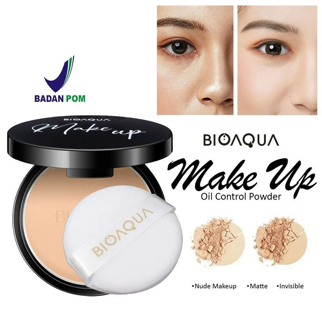 Bioaqua Pressed Powder Make Up Bedak Padat Glowing Oil Control Waterproof Tahan Lama