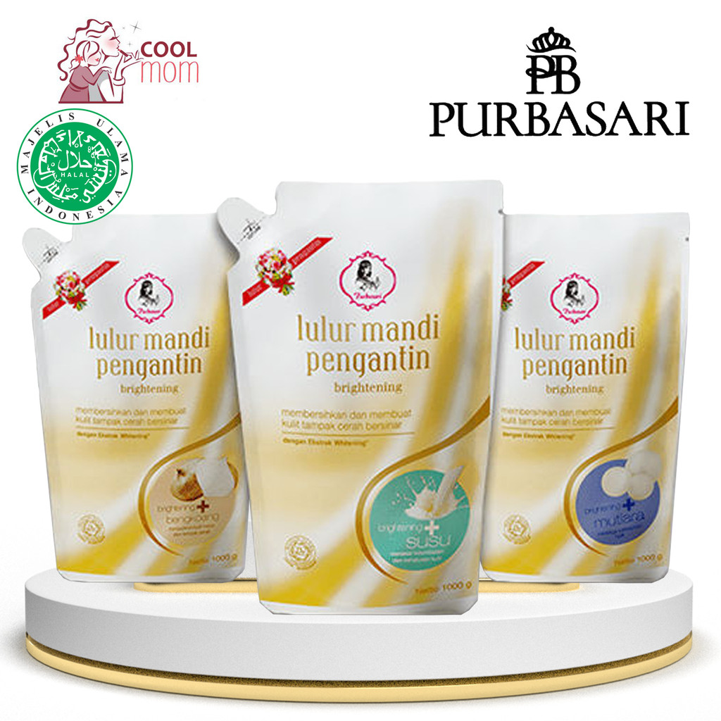 CoolMom Purbasari Lulur Pengantin Mutiara|Susu|Bengkoang|500g|1kg Ori