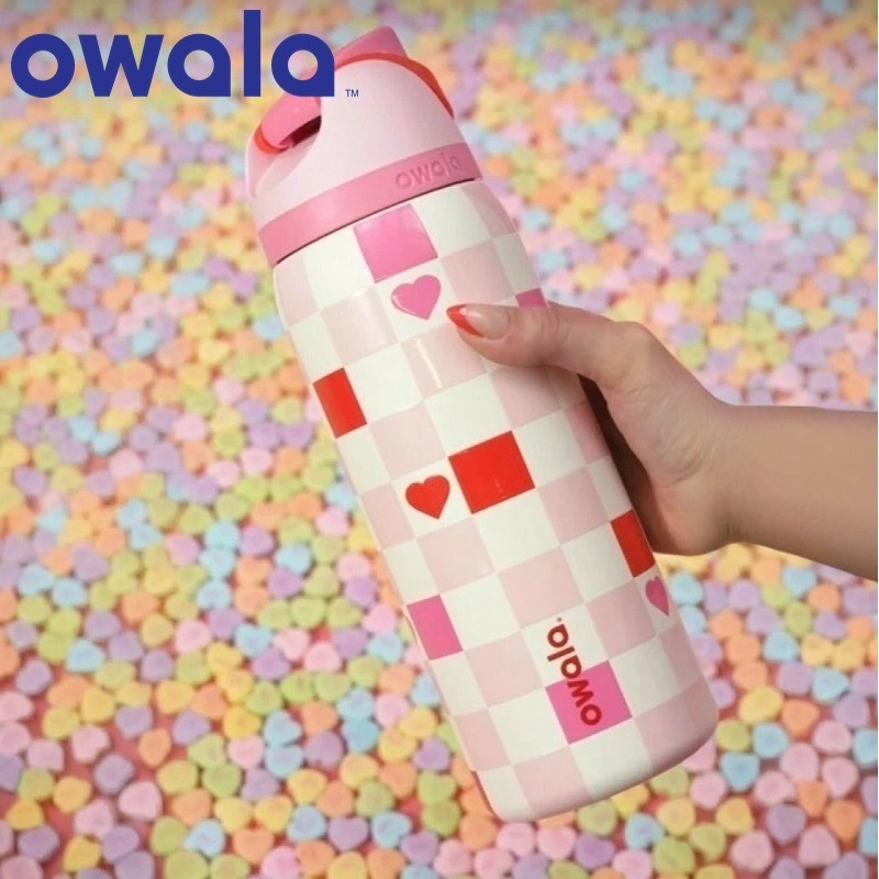 ORI Owala Check Me Out Valentine Day Limited Color Drop 32oz Freesip Water Bottle Gift