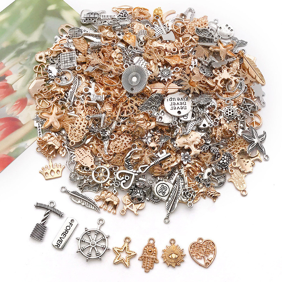 100pcs Tibetan Silver Mixed Pendant Animals Charms Beads for Jewelry Making Bracelet Earrings Neckla