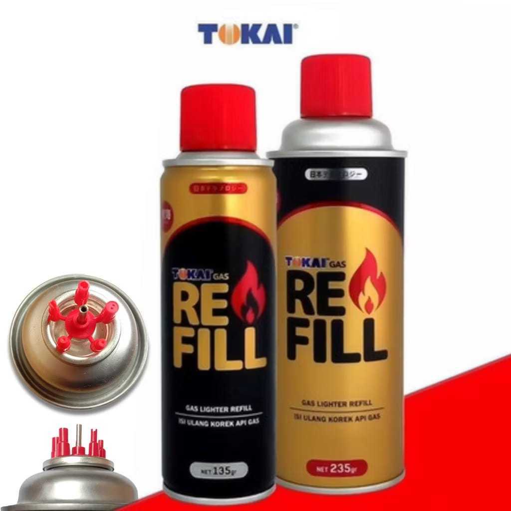 GROSIR Refill Isi Ulang Korek Api Gas Tabung Tokai 235GR ORI / Butane Gas Refill Gas Lighter / Tokai