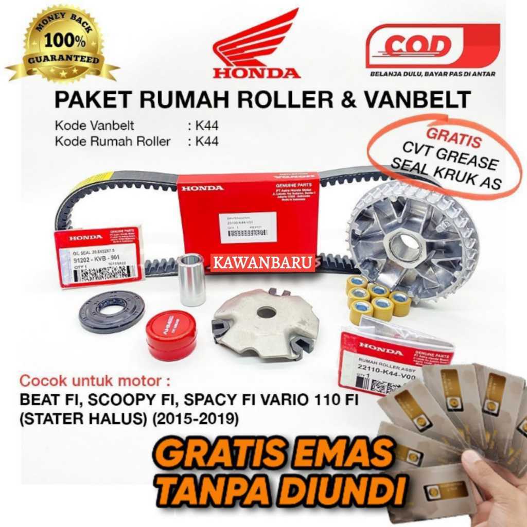 KATLENSHOP SATU PAKET RUMAH ROLLER SET DAN VANBELT V-BELT , BEAT FI, SCOOPY FI , VARIO 110 FI ,BEAT 