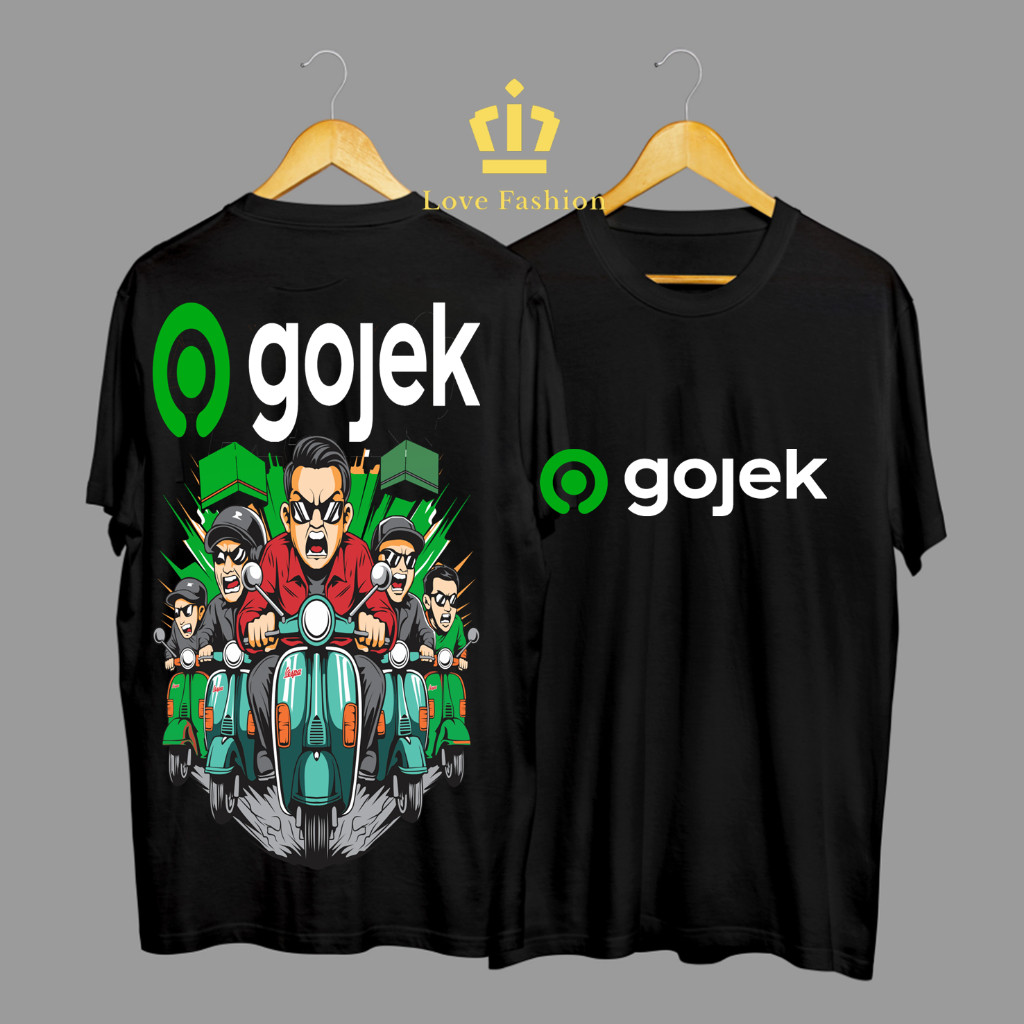Kaos Tshirt Baju Distro GOJEK Go-Ride Ekspedisi Xpress Kurir Paket Campagin COD Premium Terbaru