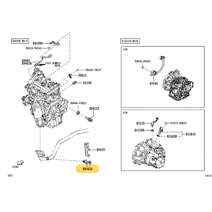 89465-BZ450 89467-BZ020 SENSOR AIR FUEL RATIO SENSOR OXYGEN OKSIGEN CO TOYOTA AGYA AYLA MANUAL 2017-