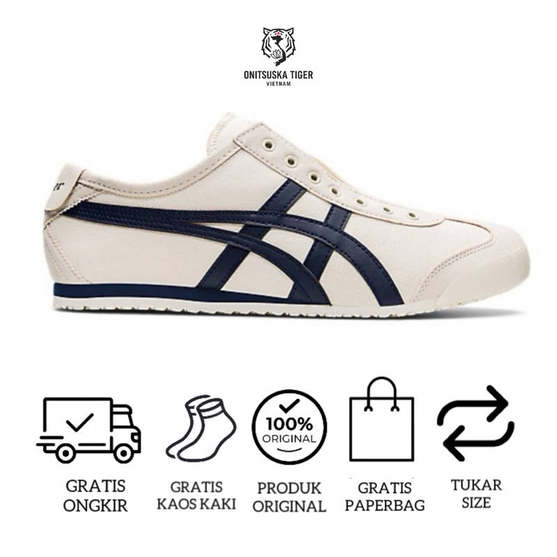 Onitsuka Tiger Mexico 66 Slip On Midnight Navy Free Paperbag
