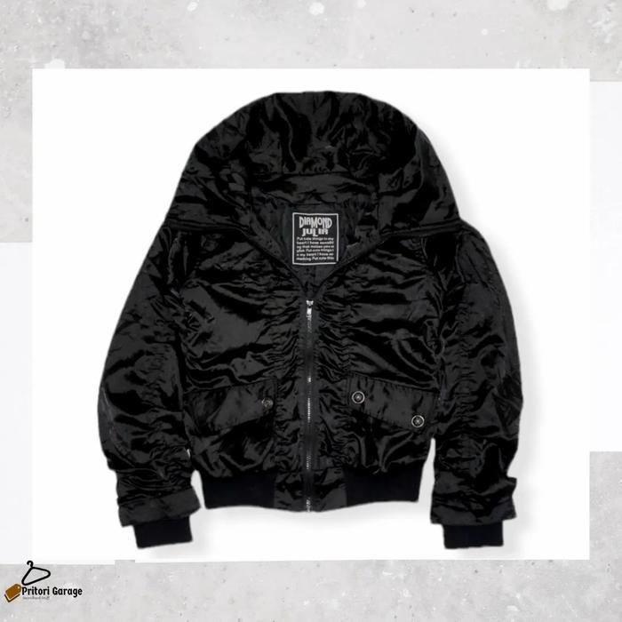Bomber Puffer Jacket Cewek Diamond Julia Classic Black Color "Vintage"