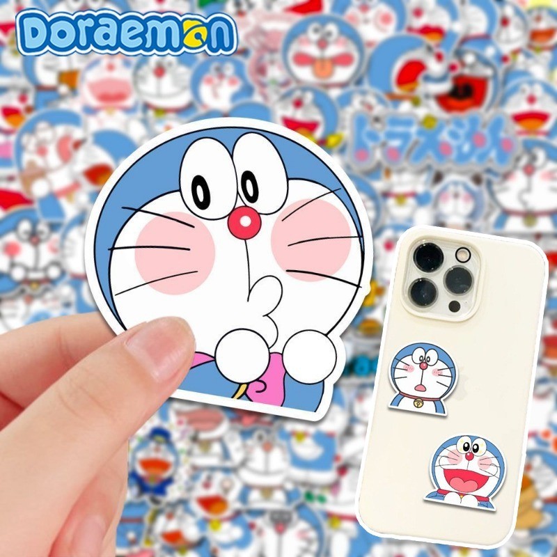 100Pcs Cartoon Doraemon Stickers Y Handbook Guitar Luggage Decorations Stickers Kawaii Accessories W