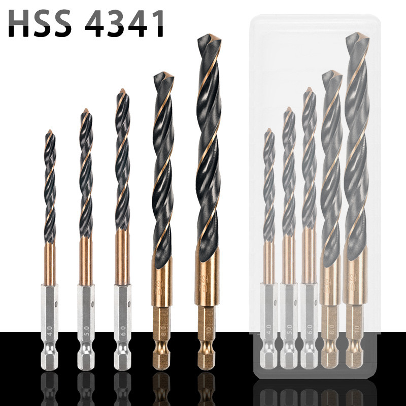 HSS4341 Hex Shank Twist Drill Bit Set Wood Metal Stainless Steel Hole Cutter Core Drilling Tool Coba