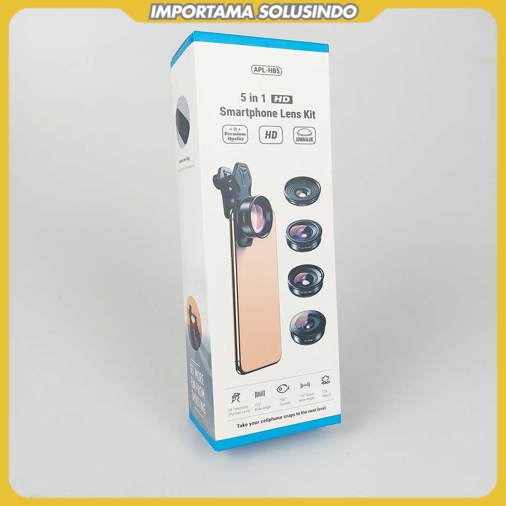 APEXEL Lensa Kamera Smartphone Universal Clip 5 in 1 Lens - APL-HB5