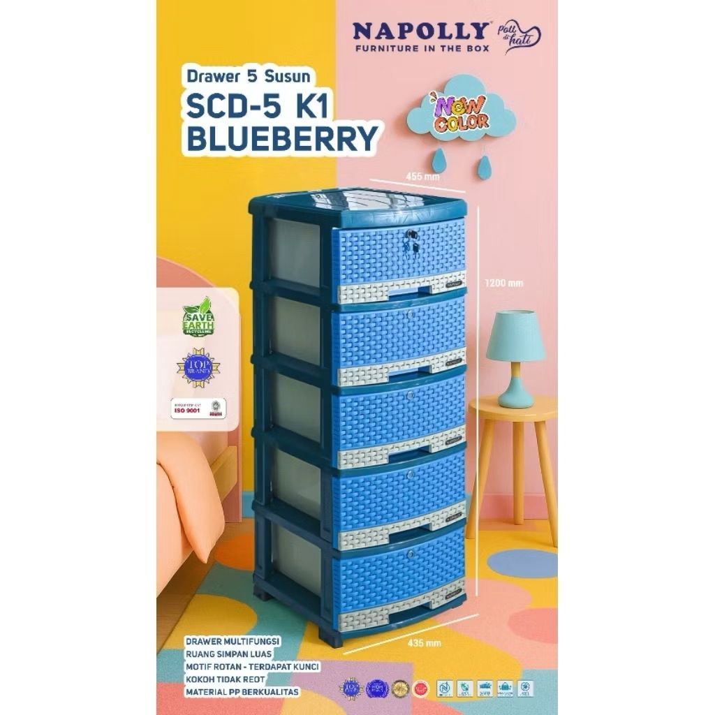 ALACITAN 500 K1 / SRS 5 AK 1 / SCD - RAK LACI CABINET NAPOLLY RODA / Laci Napolly Cabinet 5 susun / 