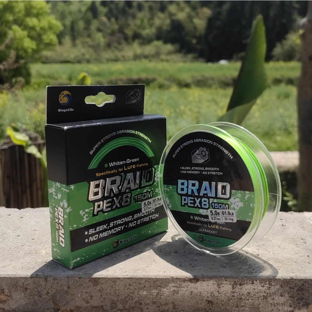 Bingolife PE X8 150m Hijau Cepat Tenggelam Casting Lure Kuat