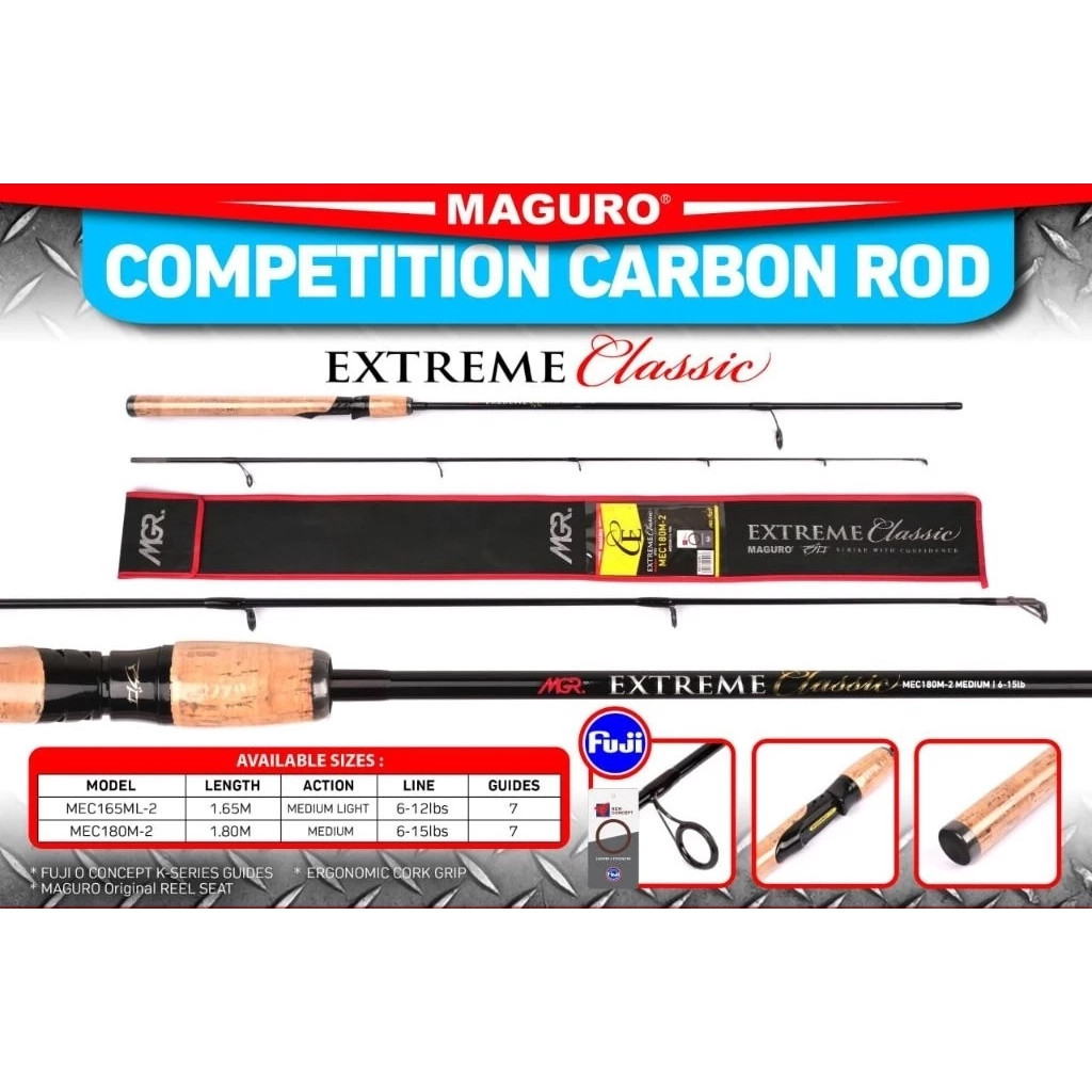 Joran Pancing MAGURO EXTREME CLASSIC 165cm/180cm FUJI Carbon