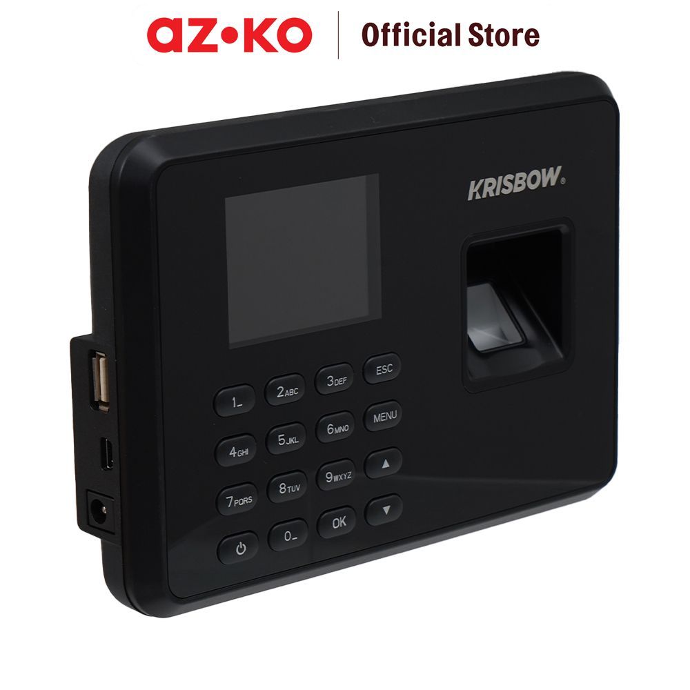 AZKO Krisbow Mesin Absensi Fingerprint OP3962 - Hitam Time Attendance Alat Absen Elektrik Dengan Pen