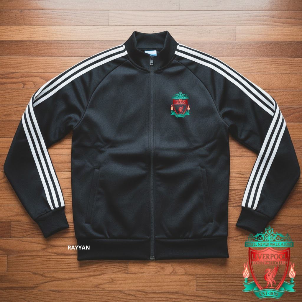 Jacket Tracktop Unisex Footbal Club Top Eropa / Dunia Liverpool Motf List Tangan Sz M-XL - Jaket Ola