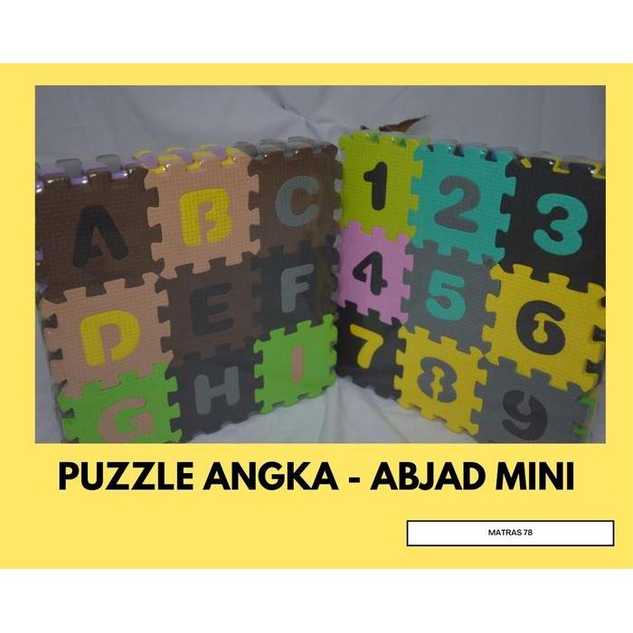 Puzzle Mat Edukatif Abjad & Angka Mini Alas bermain Anak karpet Murah