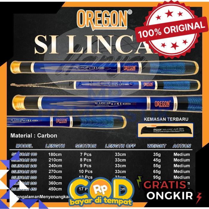 Joran Tegek Oregon Silincah 270 300 360 450 Carbon Hard - 210cm -bomb