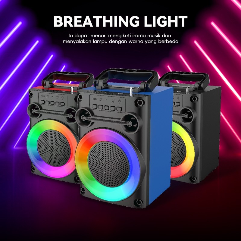 JAMIN MURAH MAIKET Speaker Bluetooth Karaoke Protable Super Bass with MIC Polytron Besar Original Mi
