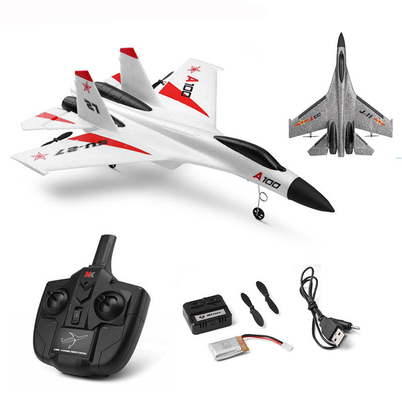 Wltoys XK A100-SU27 RC Plane 2.4G 340mm 3 Airplane Fixed Wing Planes Outdoor RC Toys Flying Remote C