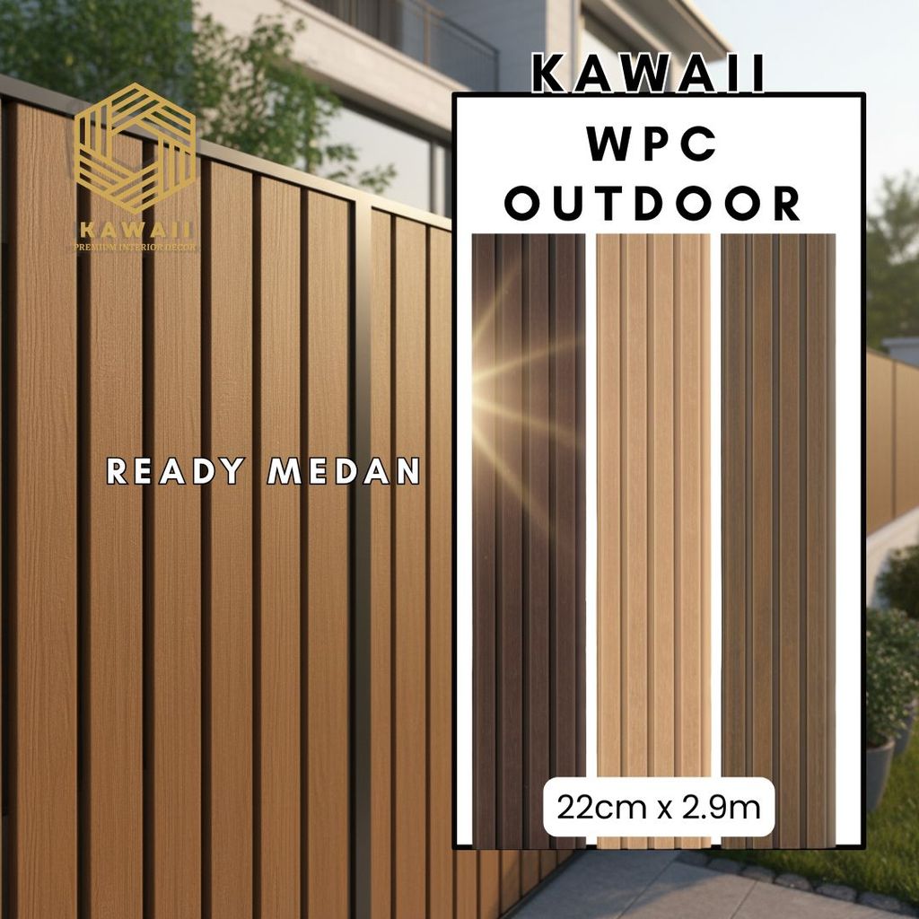 KAWAII WPC Outdoor Pagar Wall Panel 22 x 290 cm Exterior Rumah Panel Dinding Minimalis | READY MEDAN