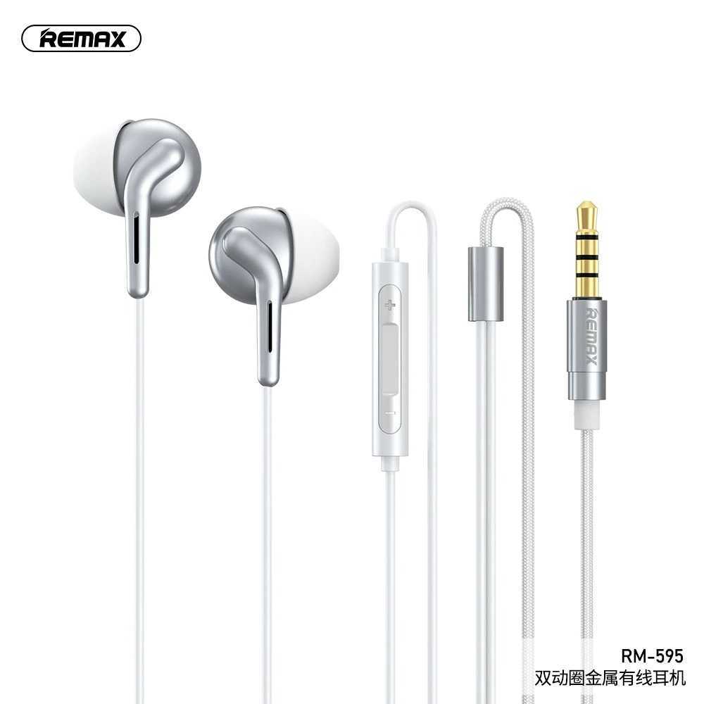 REMAX RM-595 Wired Cable Earphone Headset Quad Core Bass