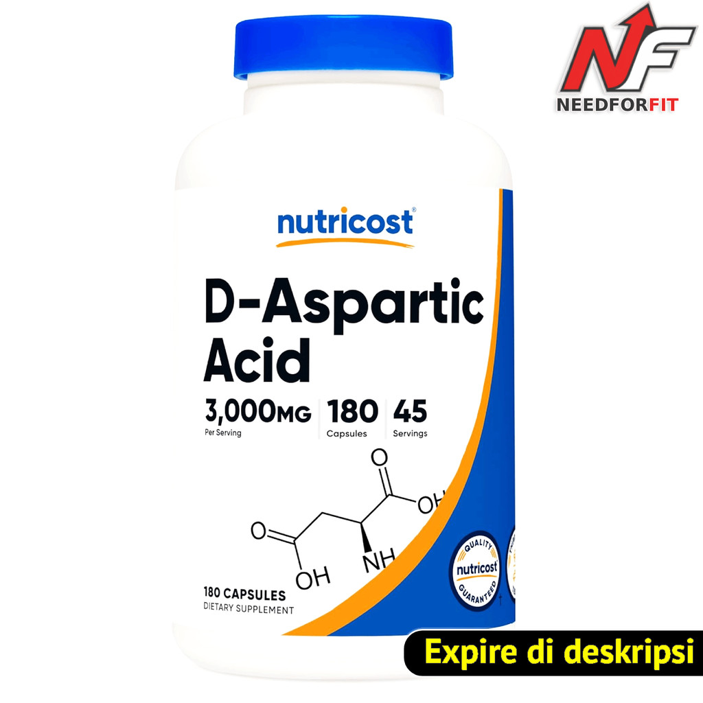 Nutricost D-Aspartic Acid DAA 3000mg Per Serving 180 Capsule