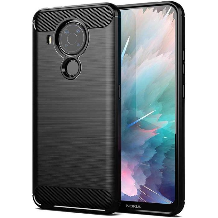 Case for Nokia 5.4 Rugged Armor Silicone Carbon Fiber Soft Casing