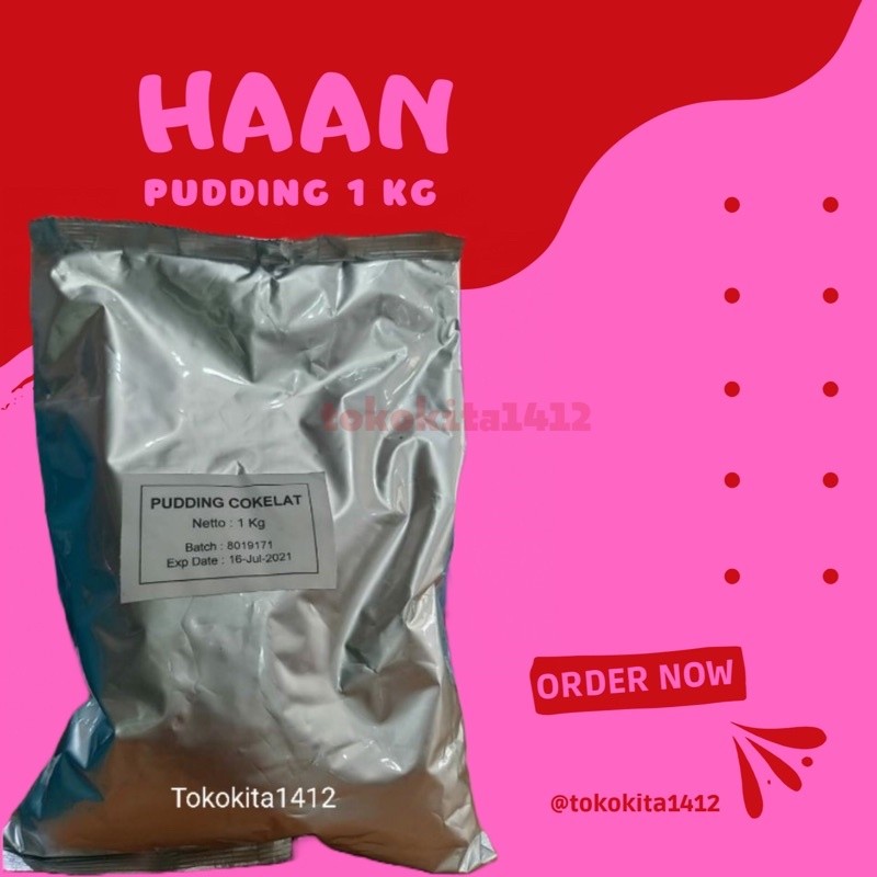 (Kaka's) HAAN Pudding Powder Instant Mix Coklat 1 kg Bubuk Puding Kiloan