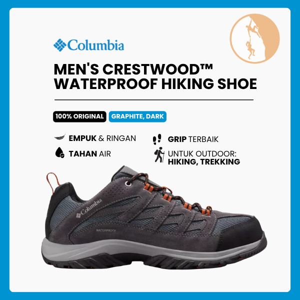 Sepatu Gunung/Trekking/Hiking Pria - Columbia Men's Crestwood™ Low-Cut Waterproof Walking Shoes (Gra