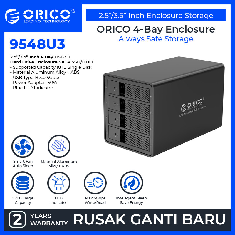Orico 9548U3 4Bay 3.5in HDD Enclosure with SuperSpeed USB3.0