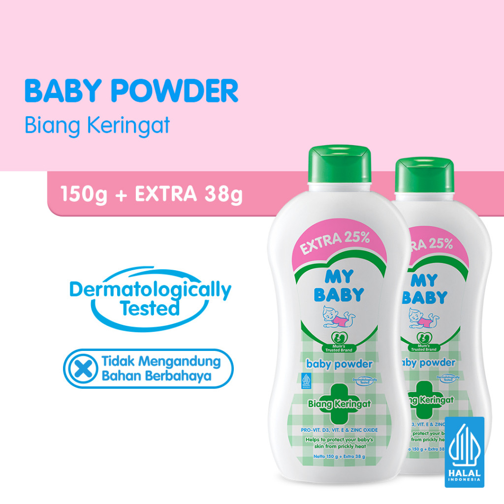 My Baby Powder 150g + Extra 38g - Bedak Bayi