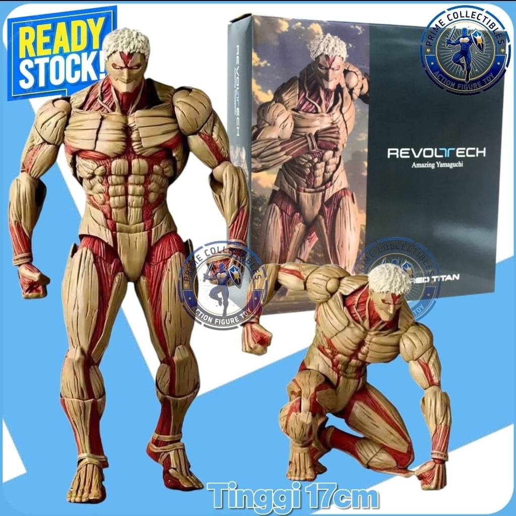 Revoltech Attack On Titan Armored Titan Action Figure Pvc Artikulasi 17cm