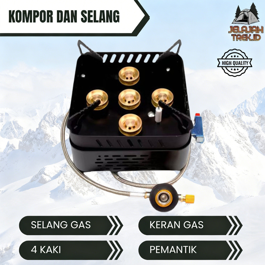 kompor portable camping-Kompor Keran Gas dan 4 Kaki Stainless-gas portable/kompor