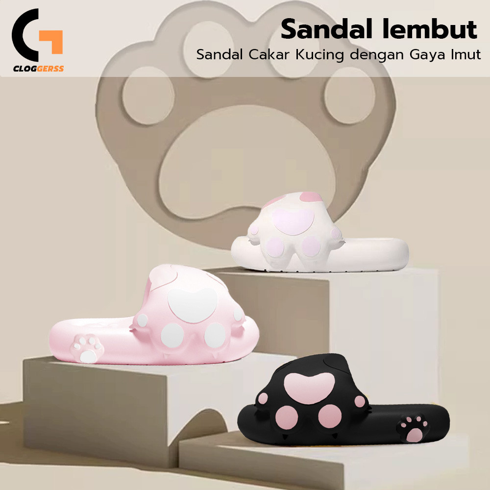 Sandal Wanita Terbaru 2026 /Flatshoes Sendal Karet Jelly Korea Sandal Cat Paw Shaped Sandals