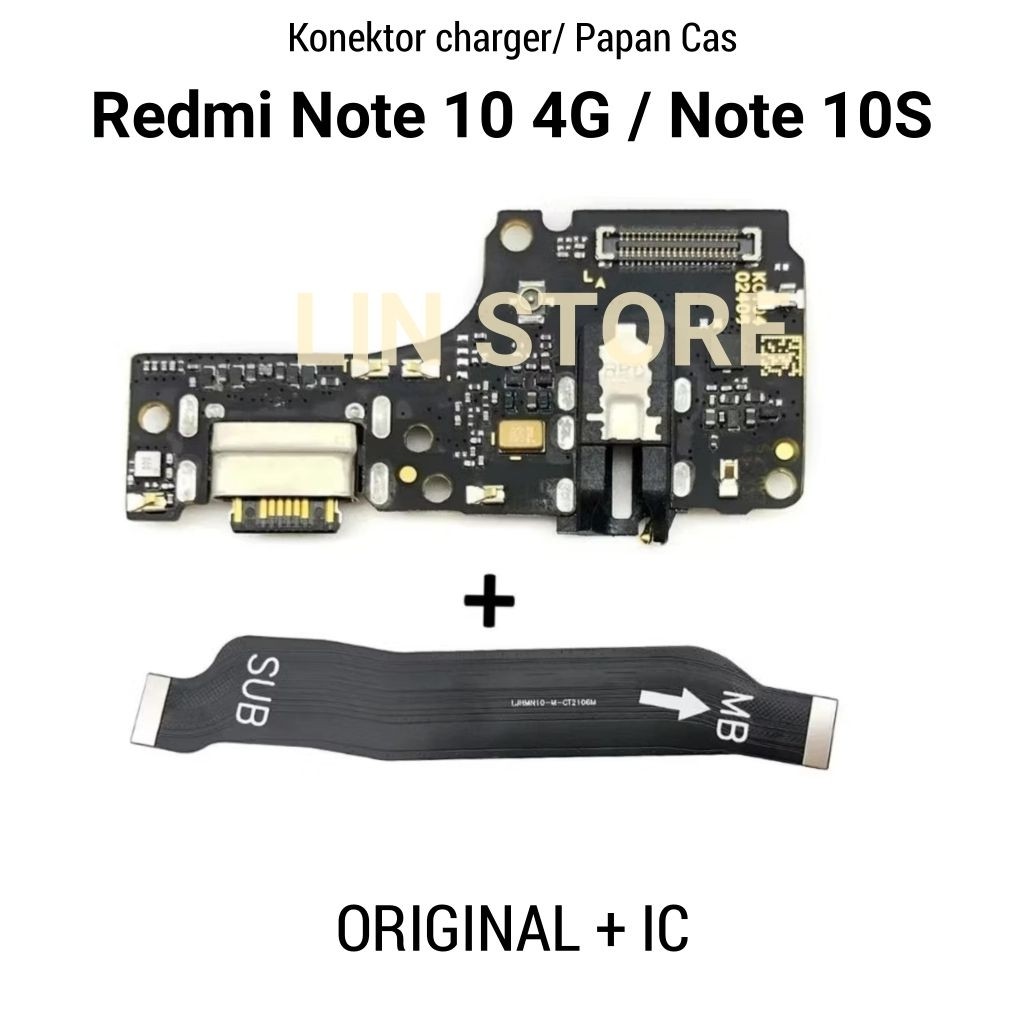 Konektor charger Xioami Redmi Note 10 4G / Note 10S Plus ic Original Flexible charger papan cas Xioa