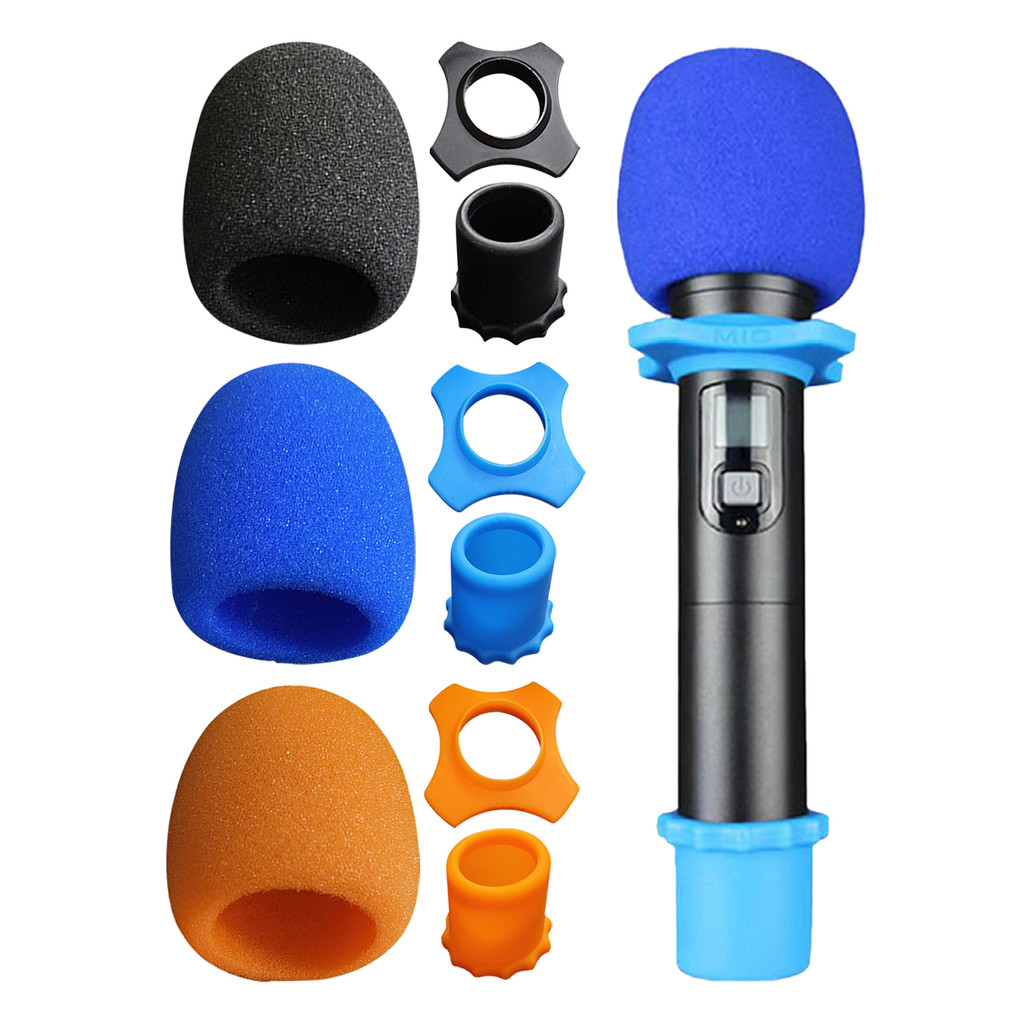 Set Penutup Mikrofon 3pcs Penutup Silikon Cincin Anti Getaran untuk Perlindungan Mikrofon
