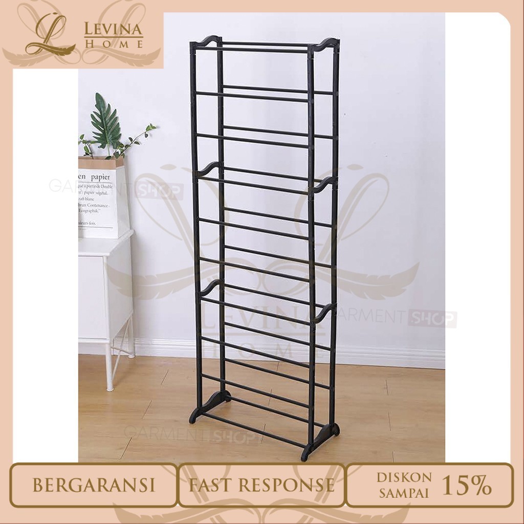 Rak Jilbab 10 Tingkat Multifungsi Pipa Besi [Levina Home]