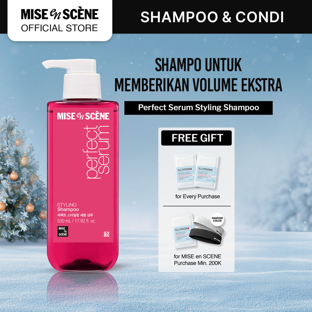 mise en scene Perfect Serum Styling Shampoo 530ml - Shampoo Rambut Kering Rusak sering Dicatok Anti 