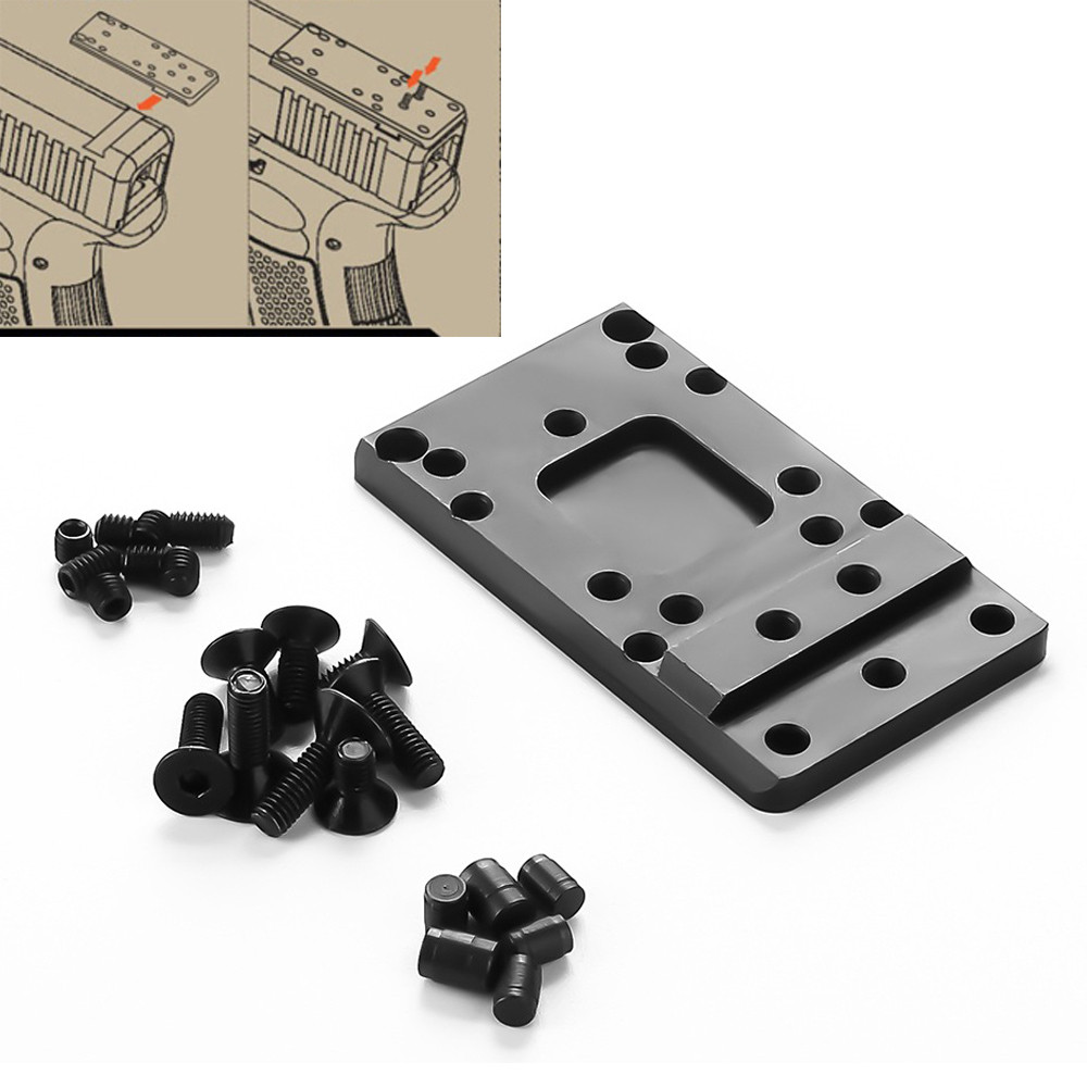 Red Dot Scopes Mount Base Plate Fit for Glock RMR VENOM MROS Rear Sight Tactical Mounting Plate Opti