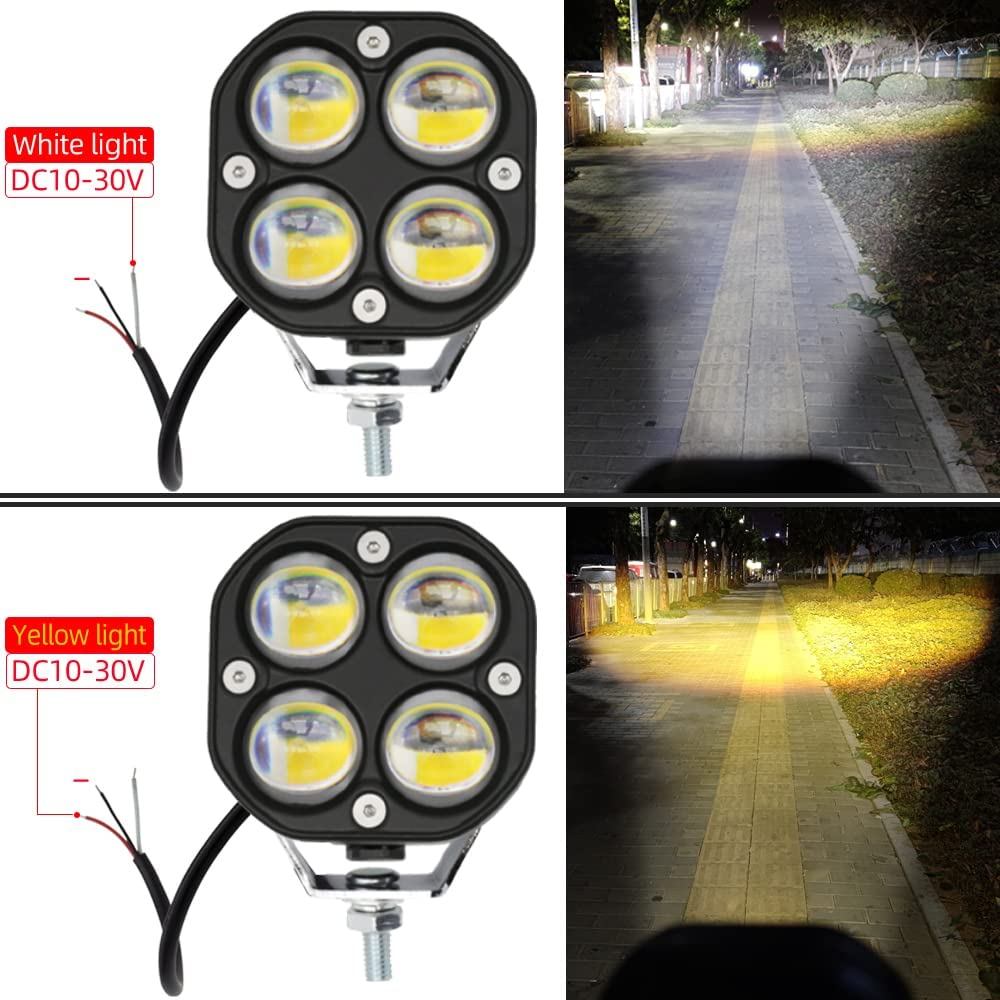 LED Pod Lights Driving Fog Lights Amber/Yellow White Dual Color 2Pcs 40W 3In LED Driving OffRoad Lig