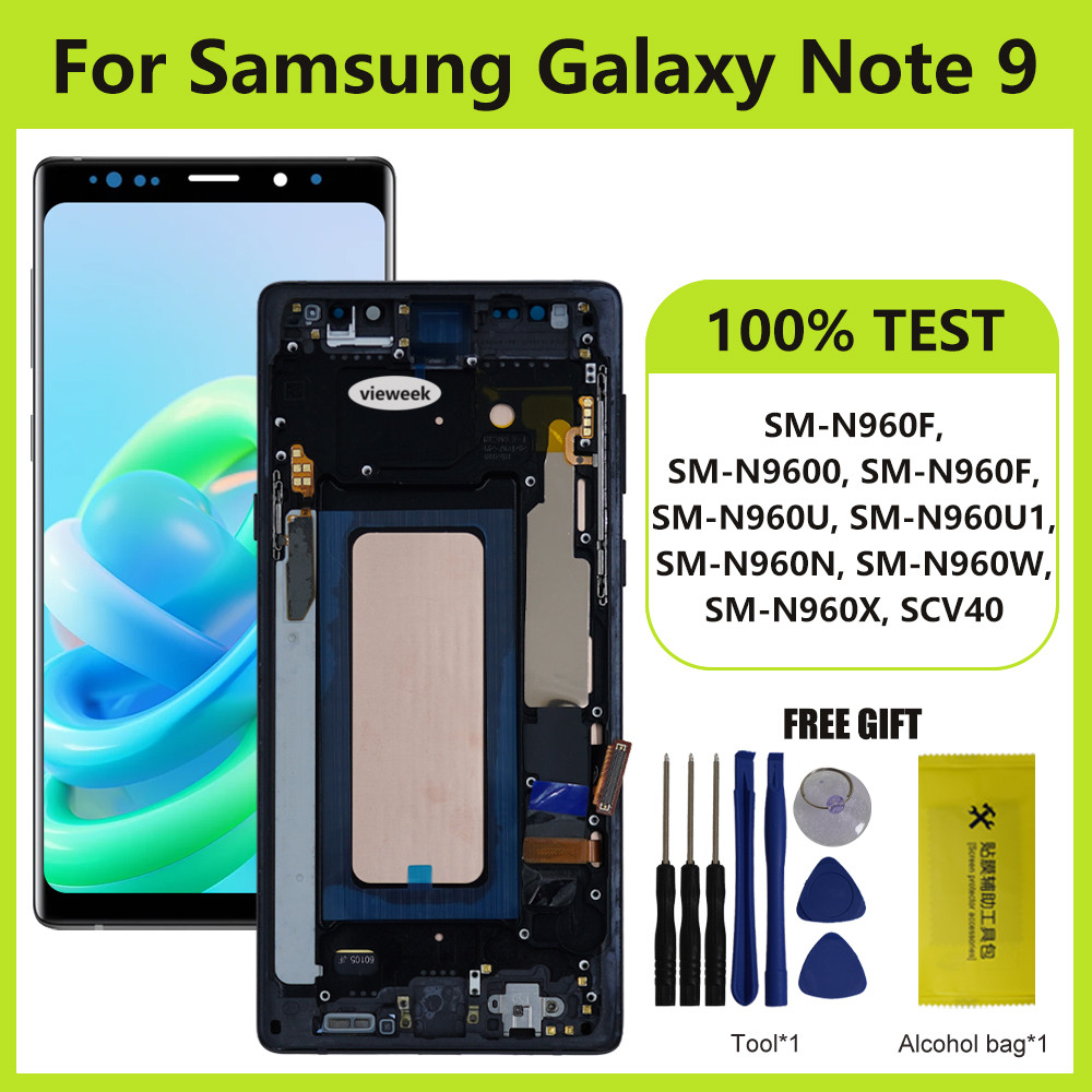 AMOLED for Samsung Galaxy Note9 N960F Lcd Display Digital Tou Screen with Frame for Samsung Galaxy N