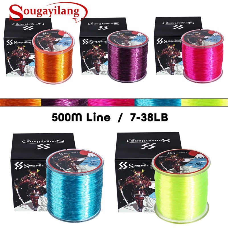 Sougayilang Senar Pancing Nilon 500M Tali Pancing Super Kuat 0.14-0.5mm Untuk Memancing Luar Ruangan