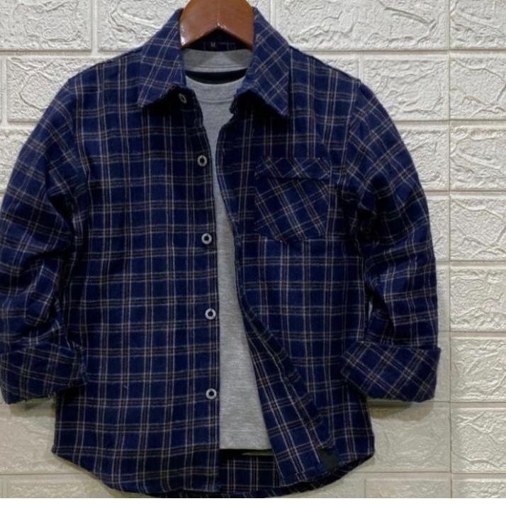 ORI baju kemeja flanel anak laki laki motif kotak kotak lengan panjang usia 2-15 tahun cowok ??