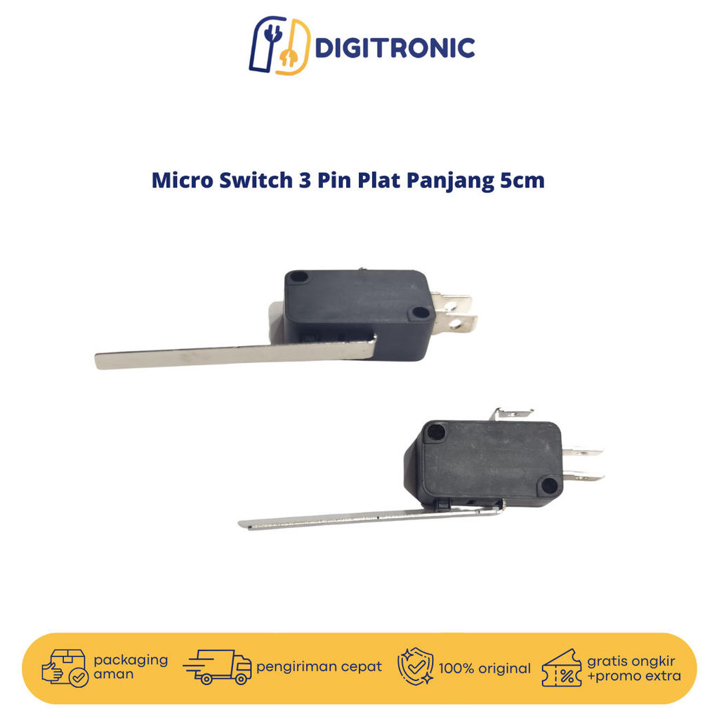 Micro Switch 3 Pin Plat Panjang 5cm