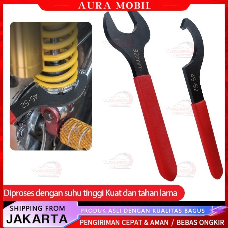 Kunci Komstir Hook 45-52mm Universal Shockbreker Adjustable Coilover Wrench Alat Servis Motor -Aura 