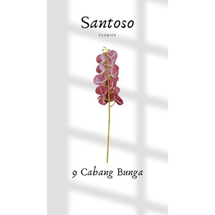 Bunga Anggrek Letex Premium - Bunga Artificial - Dekorasi Bunga Anggrek Plastik Latex Batang Kuning 