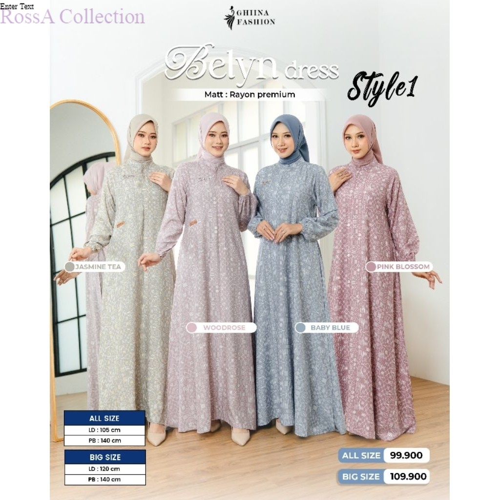 RA BELYN DRESS Gamis Dewasa Premium ORI By Ghina Fahion