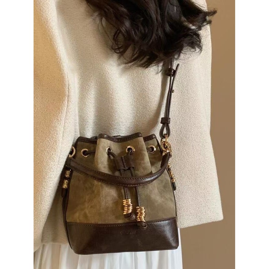 Tas Ember Revival Lukisan Minyak Baru Musim Semi Tas Serut Tas Selempang