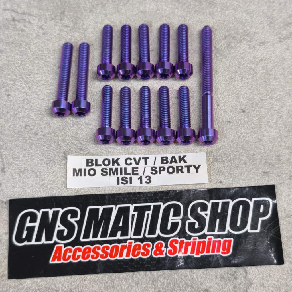 Baut titan bak / blok cvt mio sporty/ mio smile isi 13 Baut blok cvt mio sporty